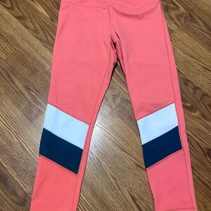 Zyia Legging Tangerine Angle Block Light n Tight Hi-Rise 7/8 Size 8-10 24”Inseam